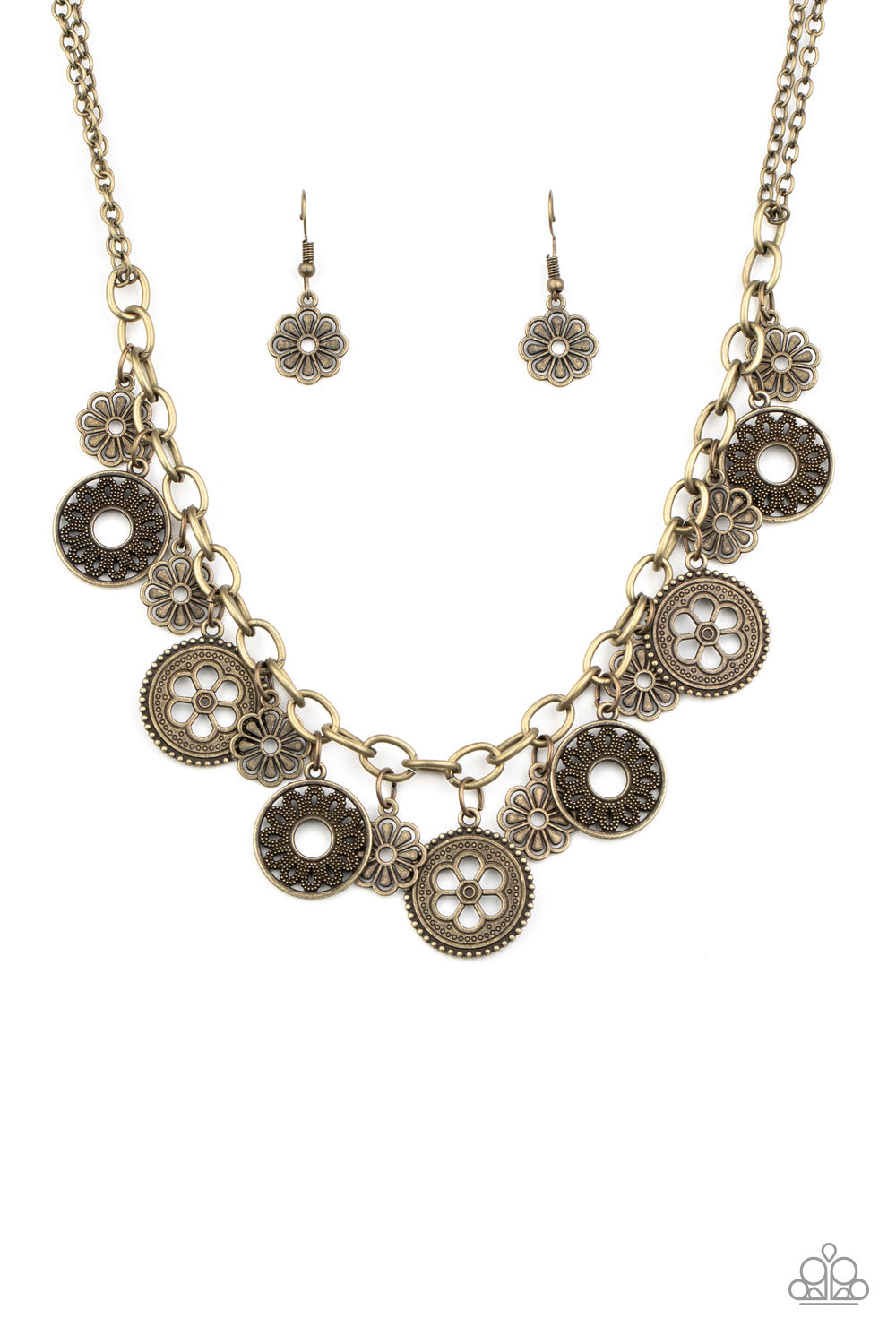 Meadow Masquerade - brass - Paparazzi necklace