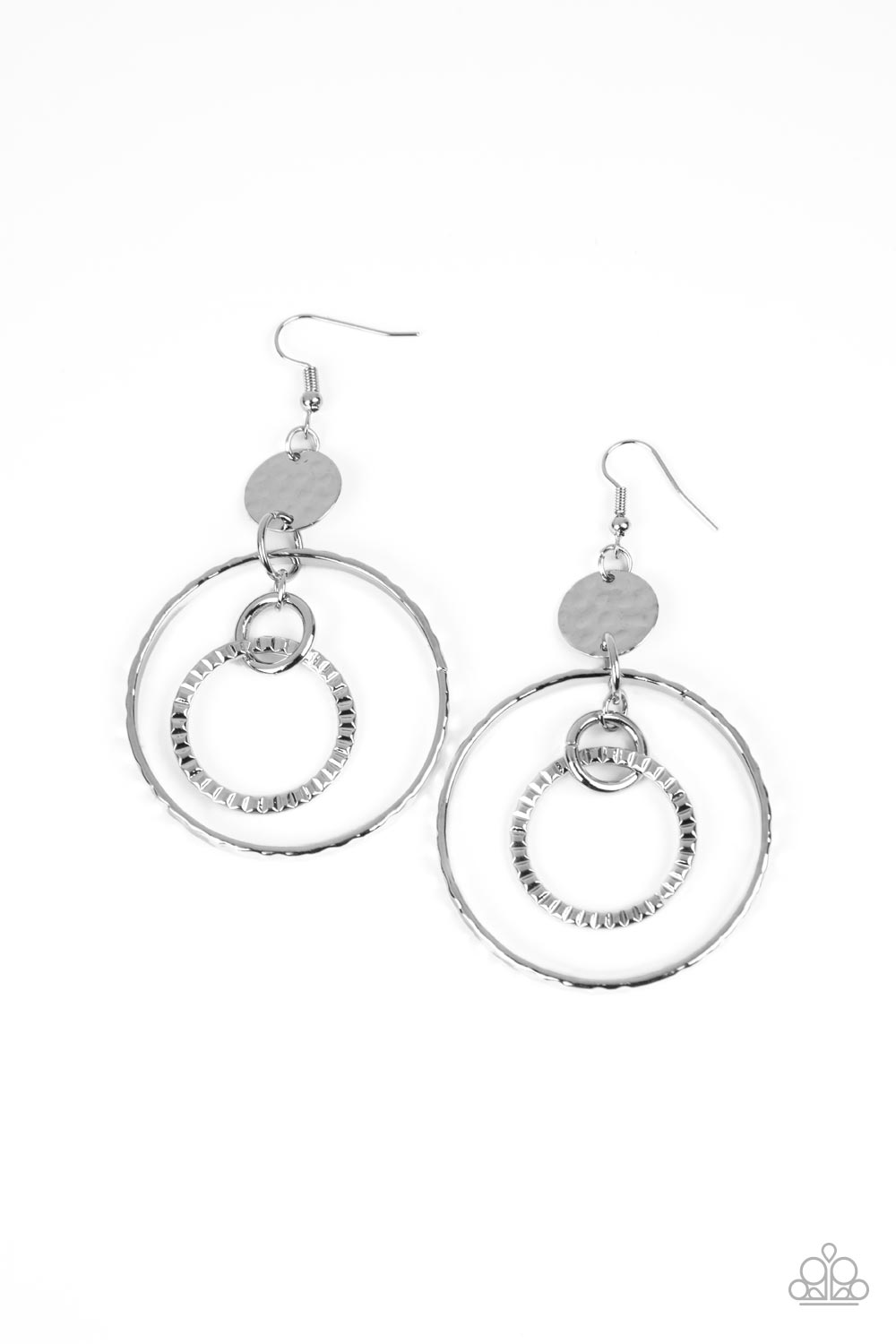 Mechanical Mecca - silver - Paparazzi earrings