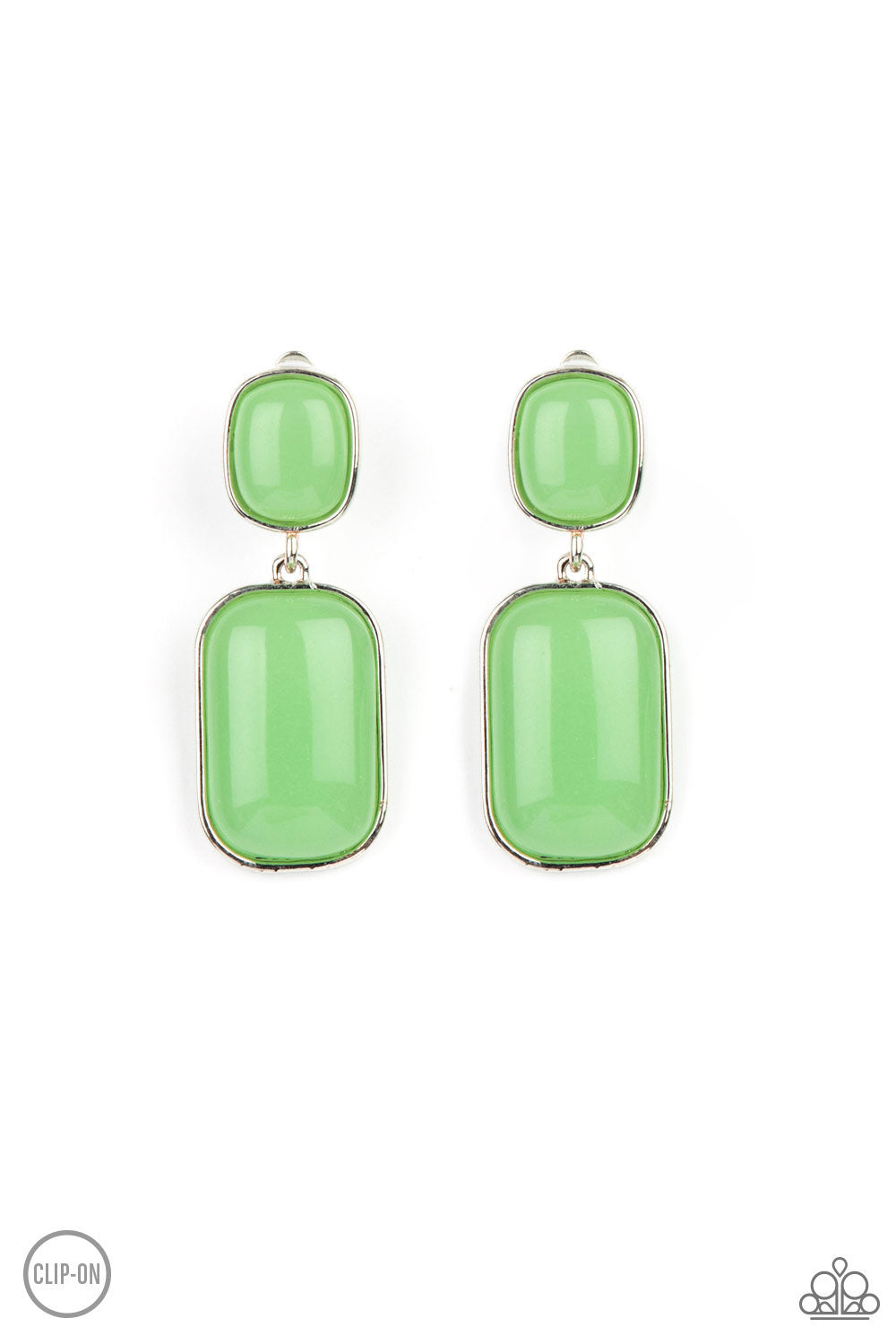 Meet Me At The Plaza - green - Paparazzi CLIP ON earrings