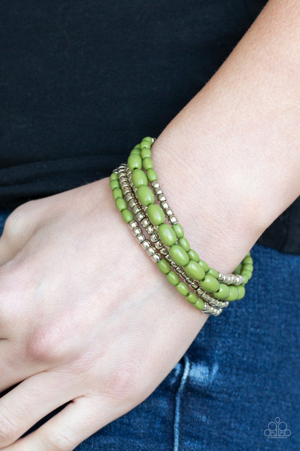 Meet and Mingle-green-Paparazzi bracelet