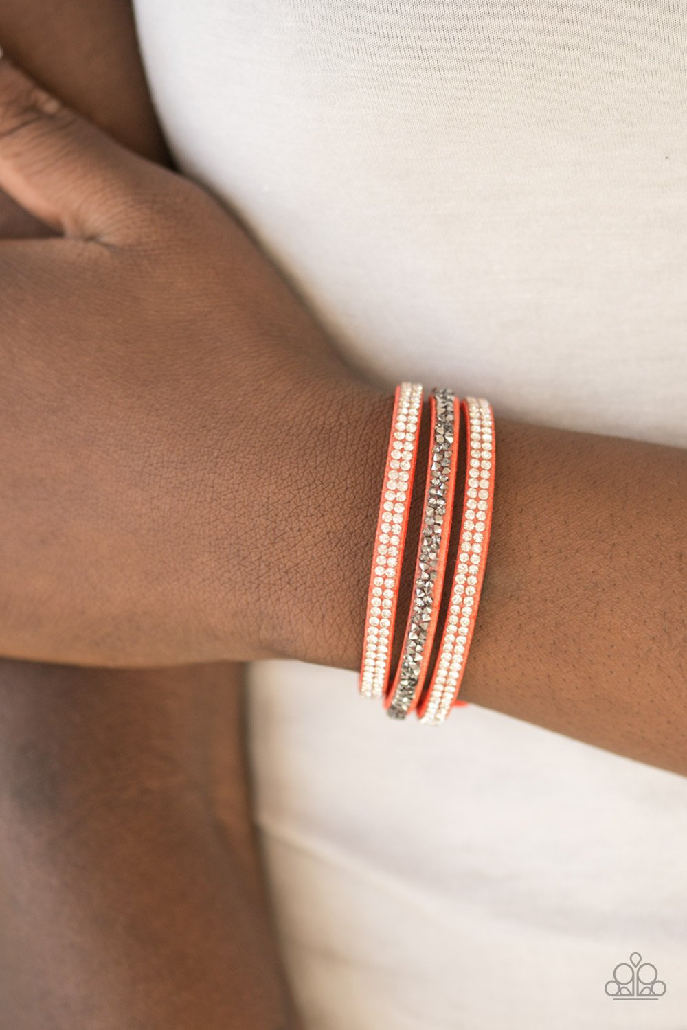 Mega Glam-orange-Paparazzi bracelet