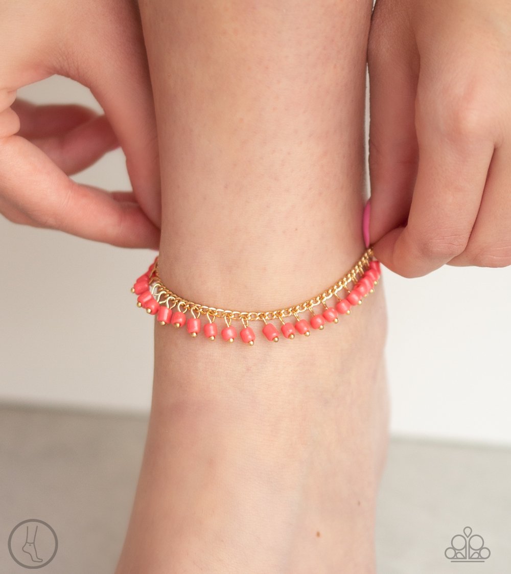 Mermaid Mix-orange-Paparazzi anklet