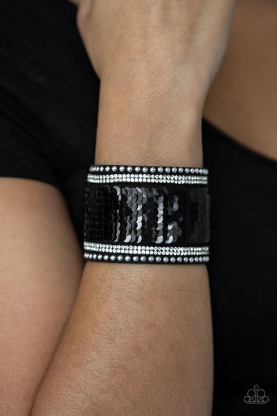 Mermaids Have More Fun - pink (and black) - Paparazzi bracelet