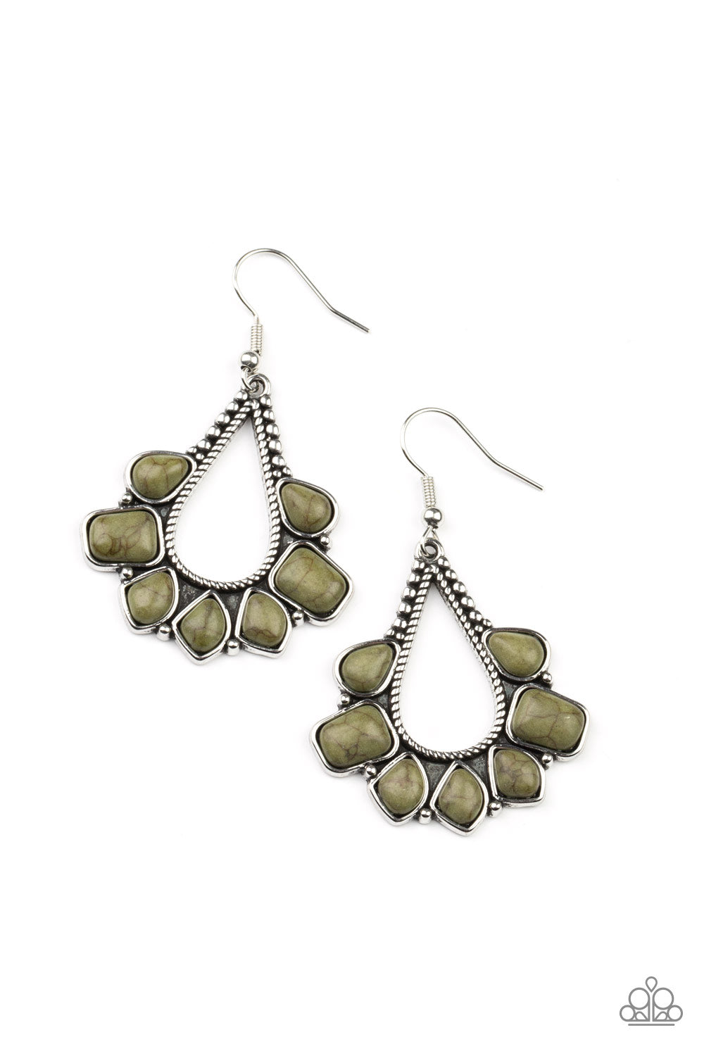 Mesa Trek - green - Paparazzi earrings