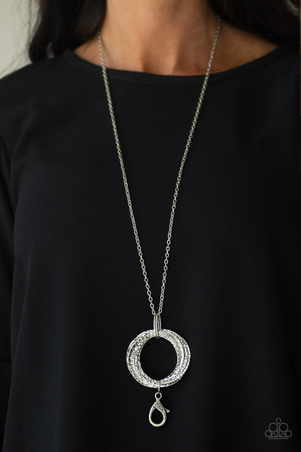 Metal Marathon - silver - Paparazzi lanyard necklace