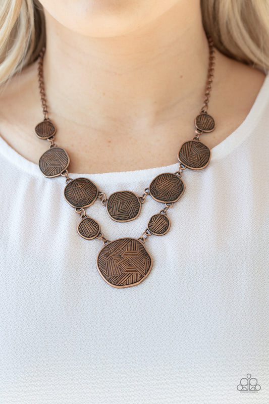 Metallic Patchwork - copper - Paparazzi necklace