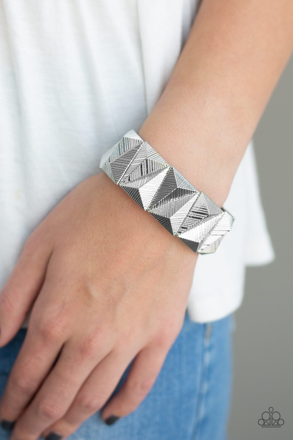 Metallic Geode-silver-Paparazzi bracelet