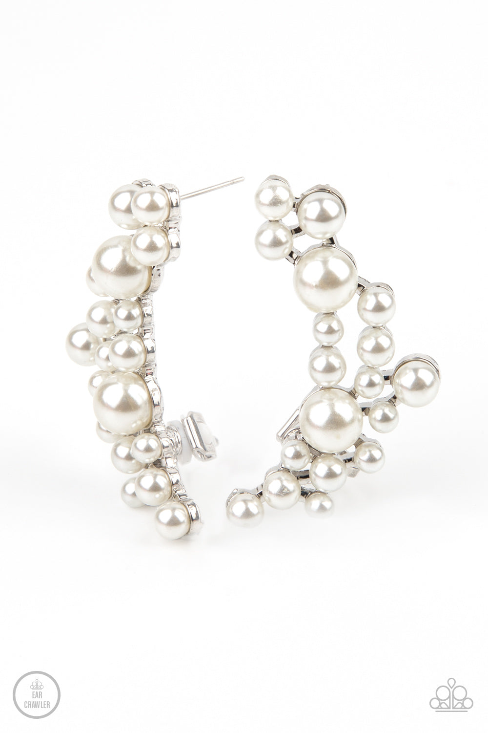 Metro Makeover - white - Paparazzi earrings