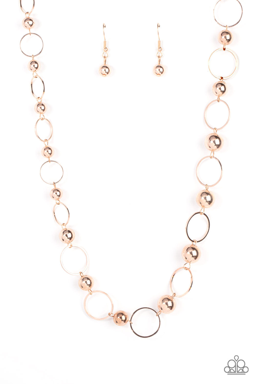 Metro Milestone - rose gold - Paparazzi necklace