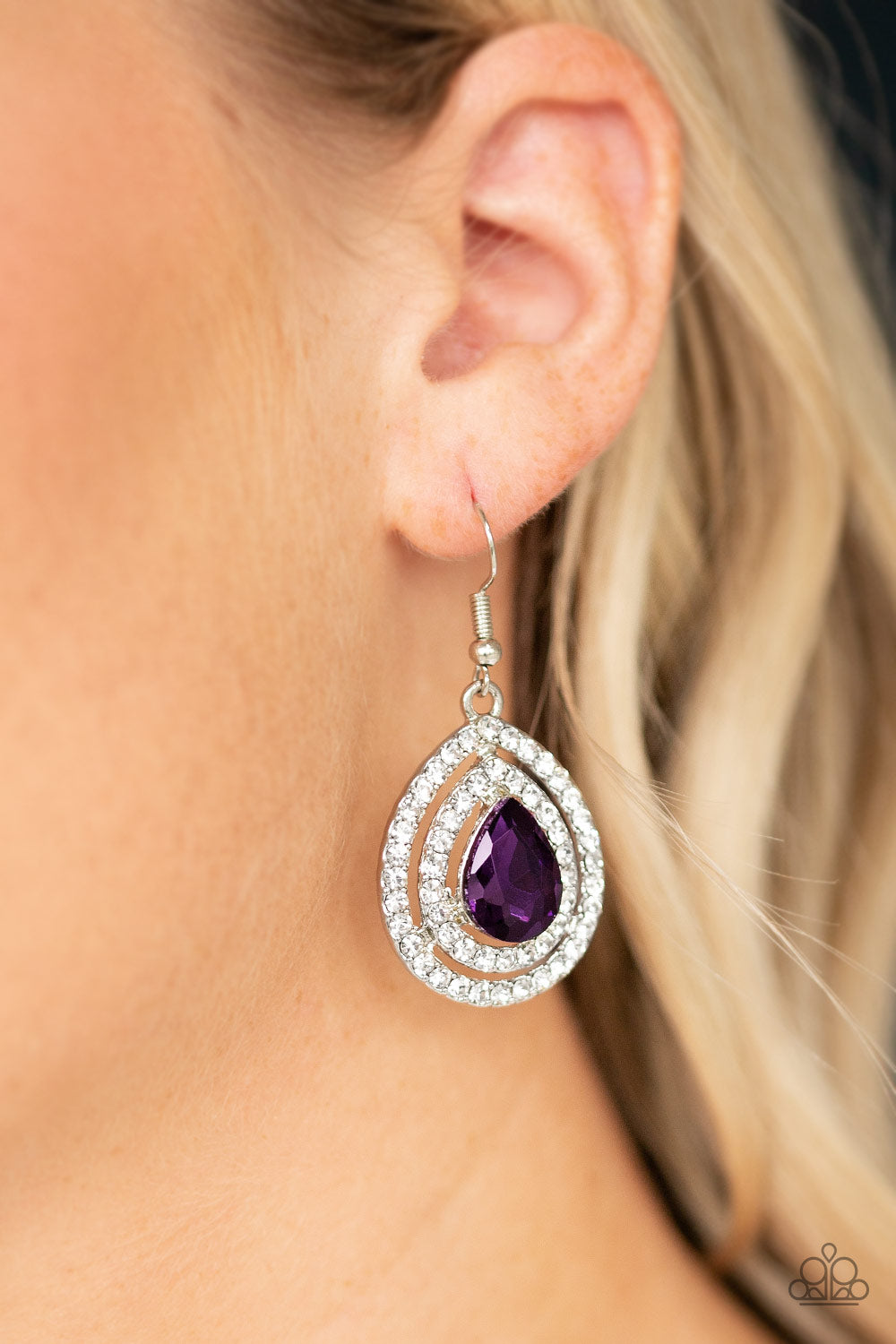 Millionaire Debonair - purple - Paparazzi earrings