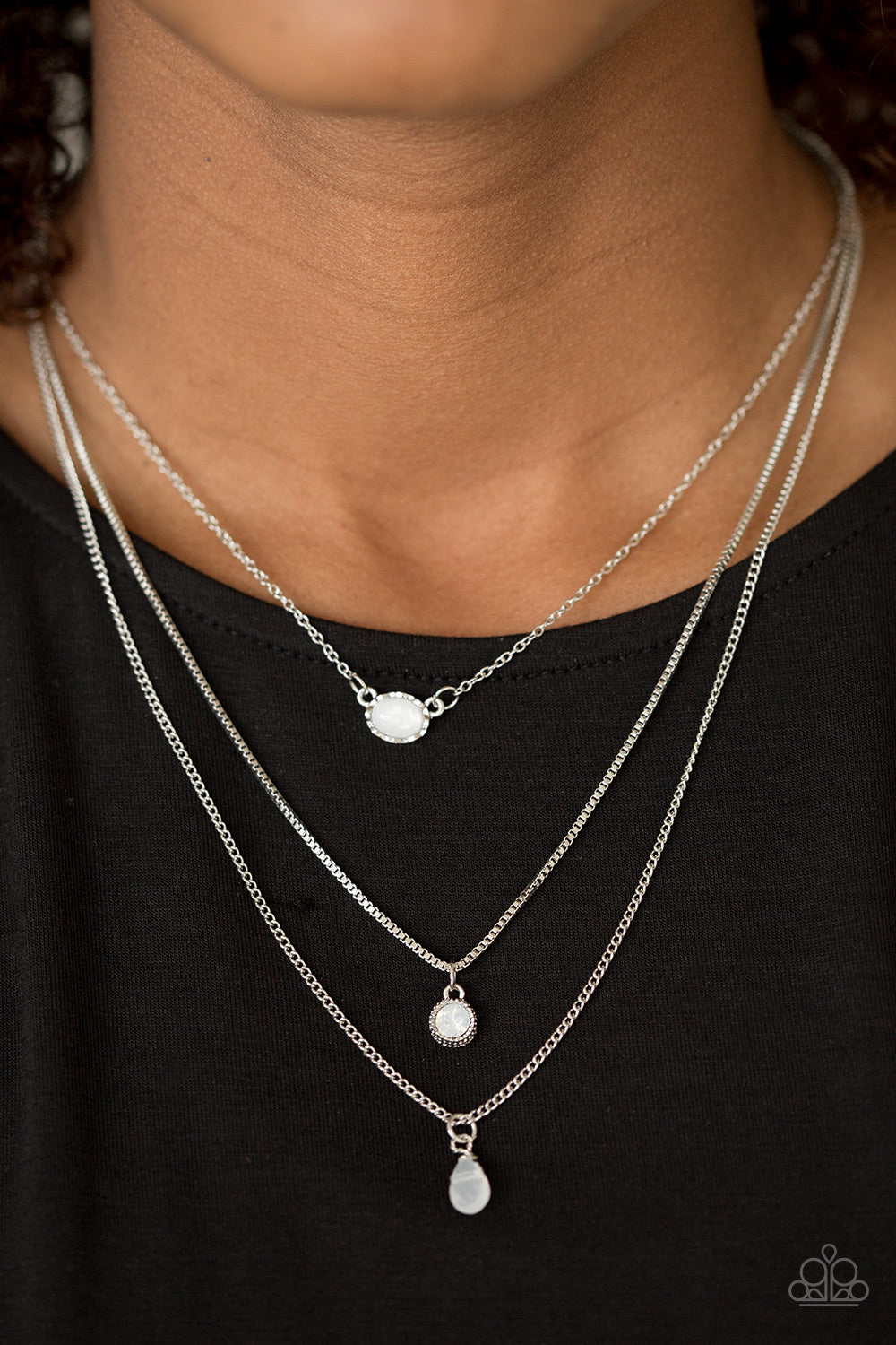 Mixed Messages -white - Paparazzi necklace