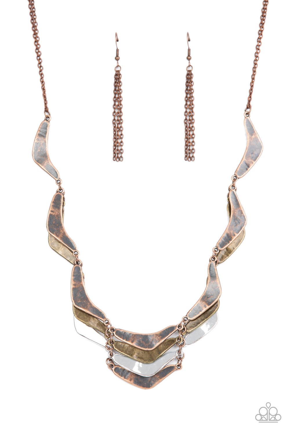 Mixed Metal Mecca - copper - Paparazzi necklace