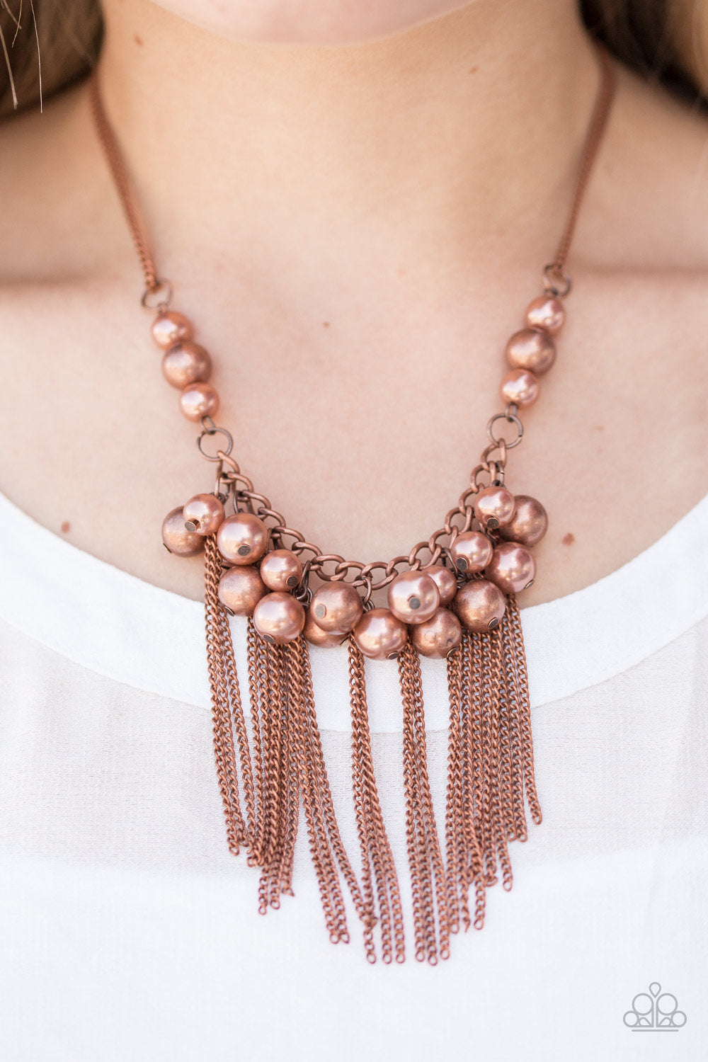 Modern Mechanics - copper - Paparazzi necklace