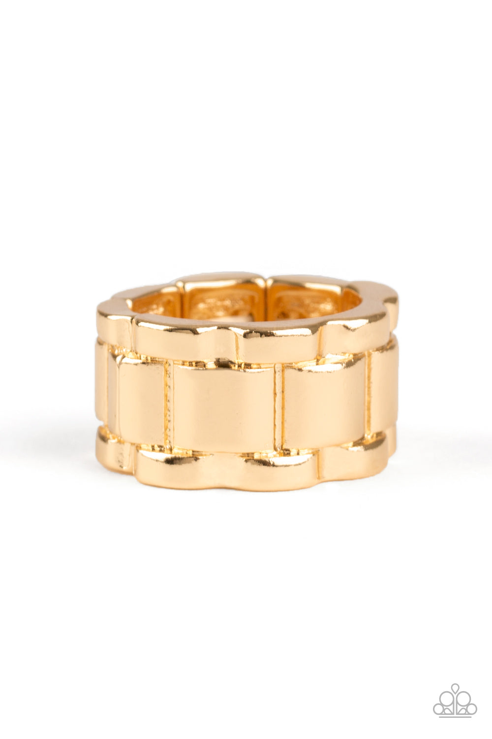 Modern Machinery - gold - Paparazzi MENS ring