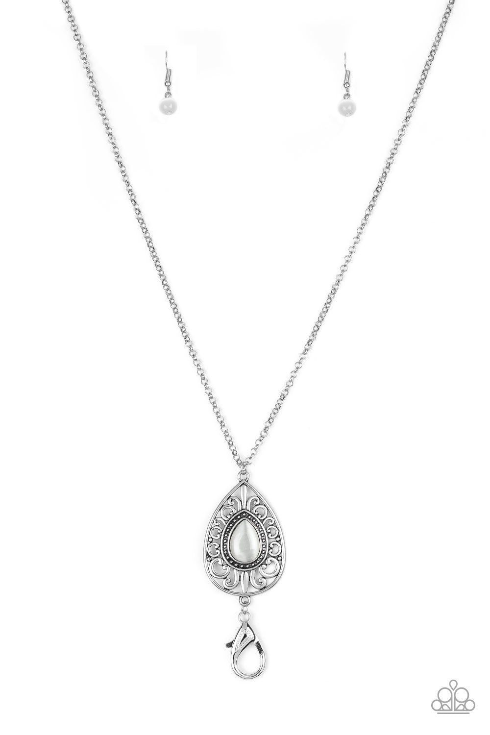 Modern Majesty - white - Paparazzi LANYARD necklace