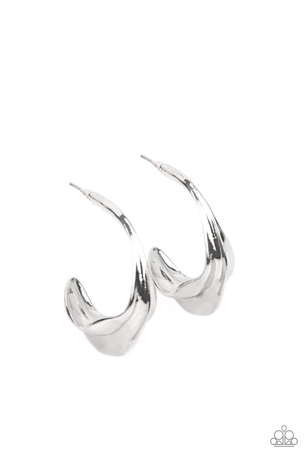 Modern Meltdown - silver - Paparazzi earrings