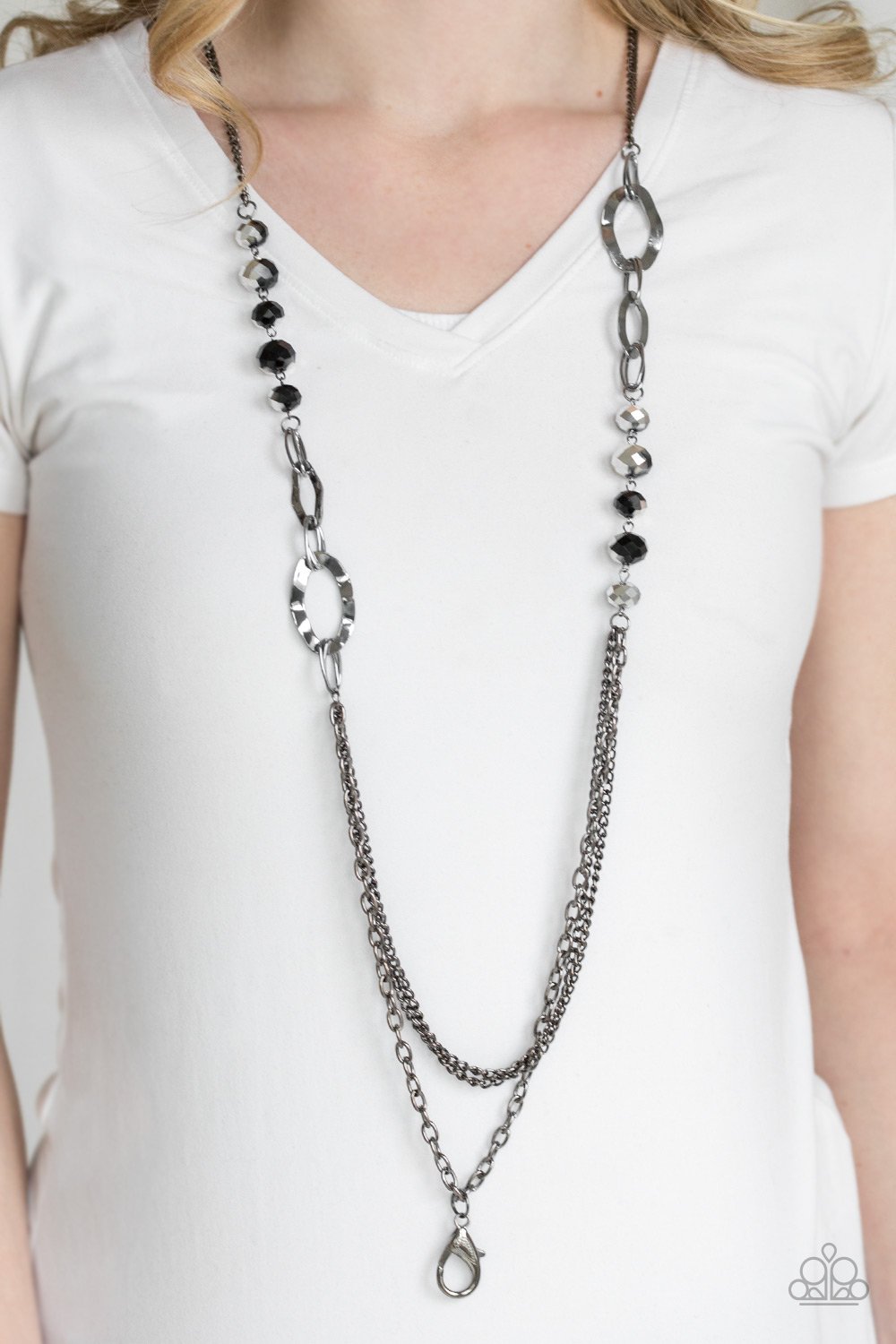 Modern Girl Glam-black LANYARD-Paparazzi necklace