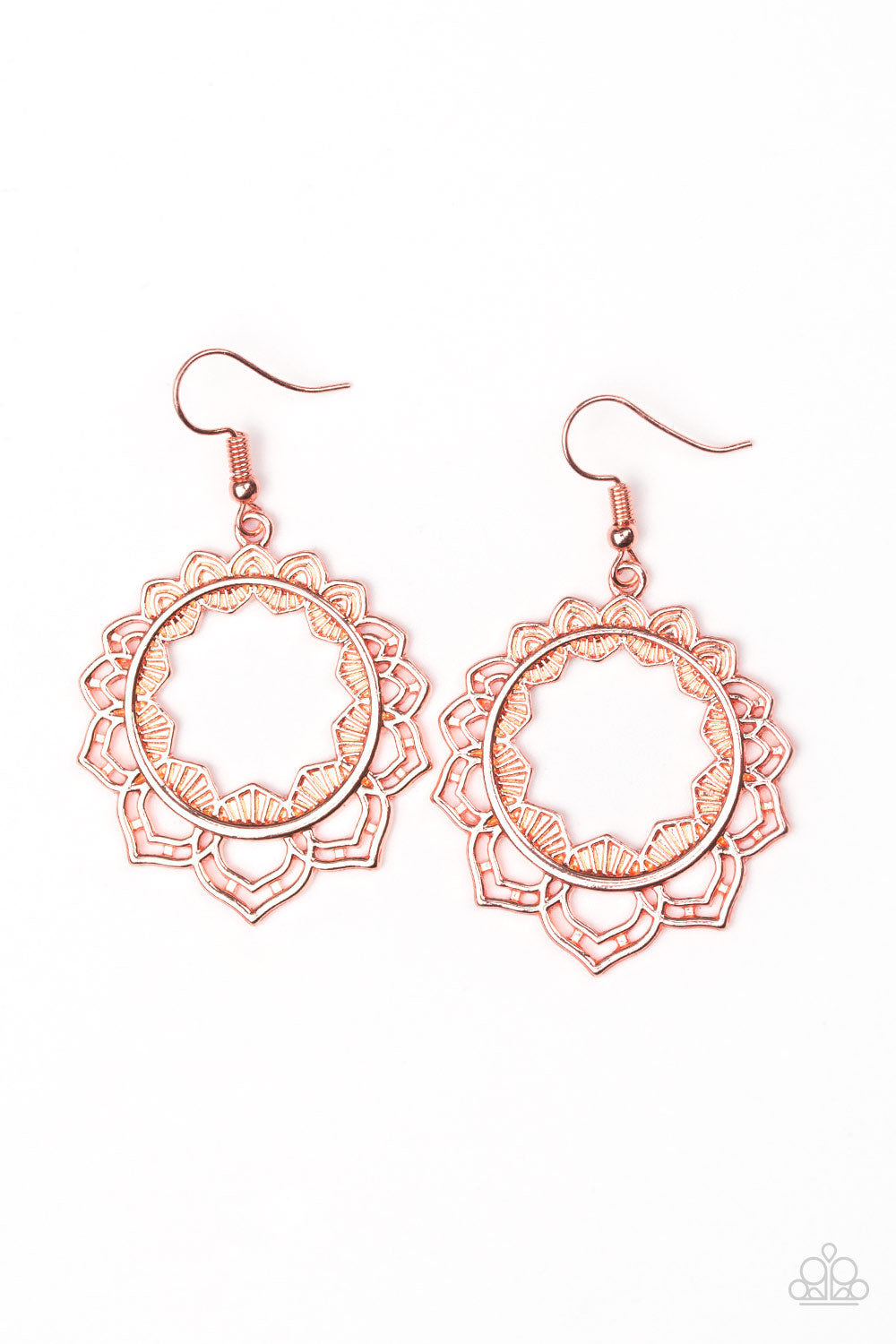 Modest Mandalas - copper - Paparazzi earrings
