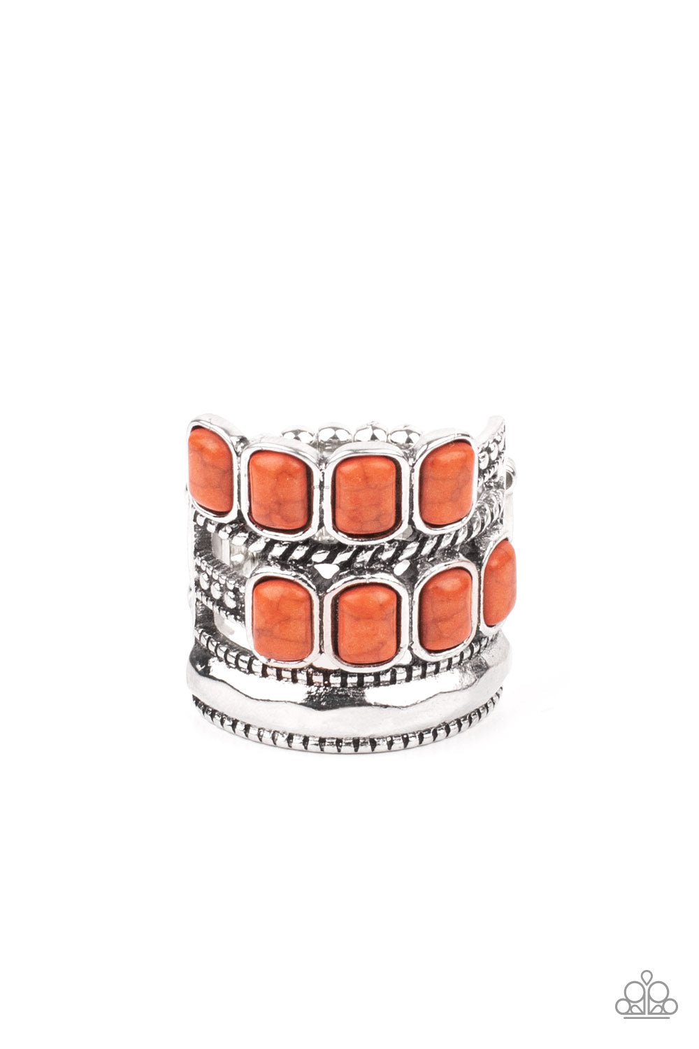 Mojave Monument - orange - Paparazzi ring