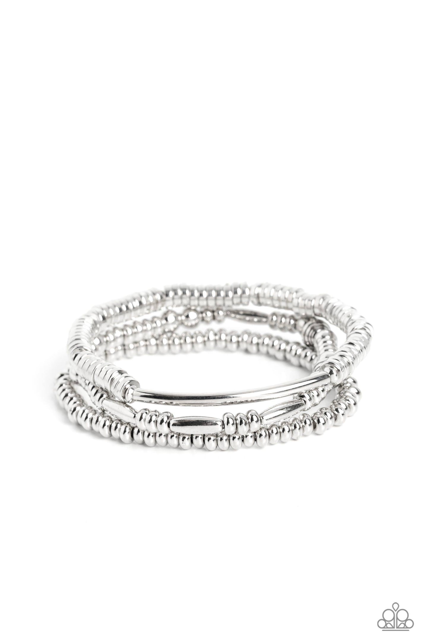 Monochromatic Medley - silver - Paparazzi bracelet