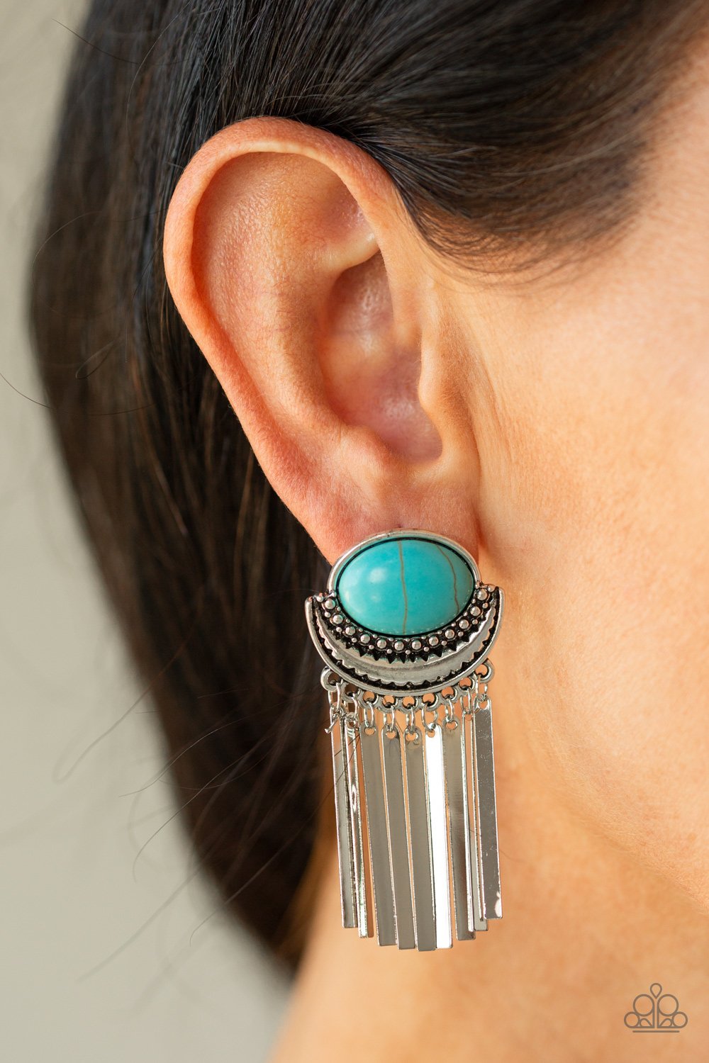 Monsoon Season-blue-Paparazzi earrings