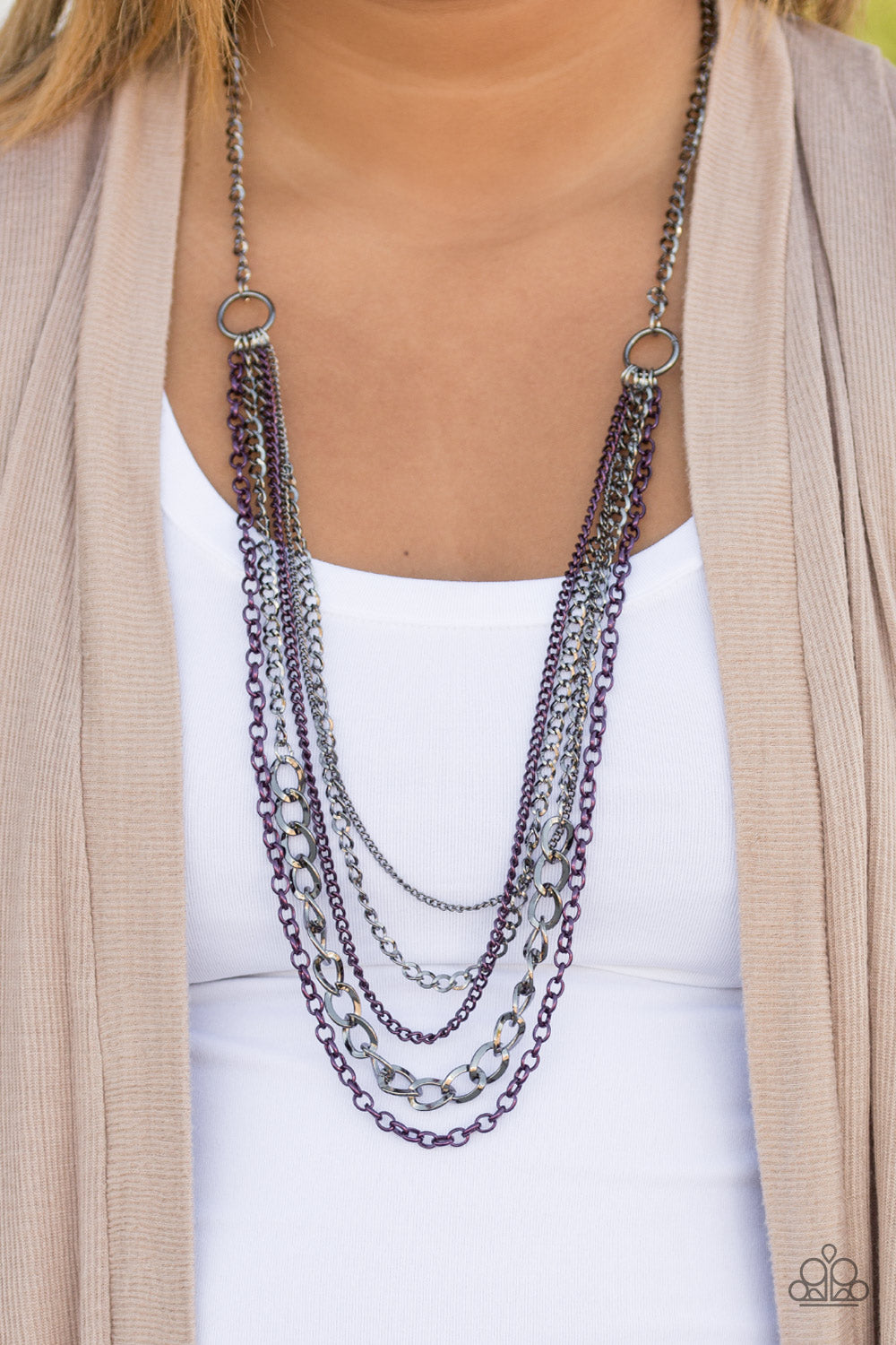 Moto Motivation - purple - Paparazzi necklace