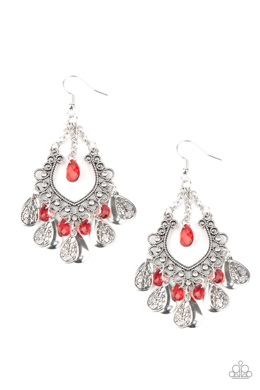 Musical Gardens - red - Paparazzi earrings