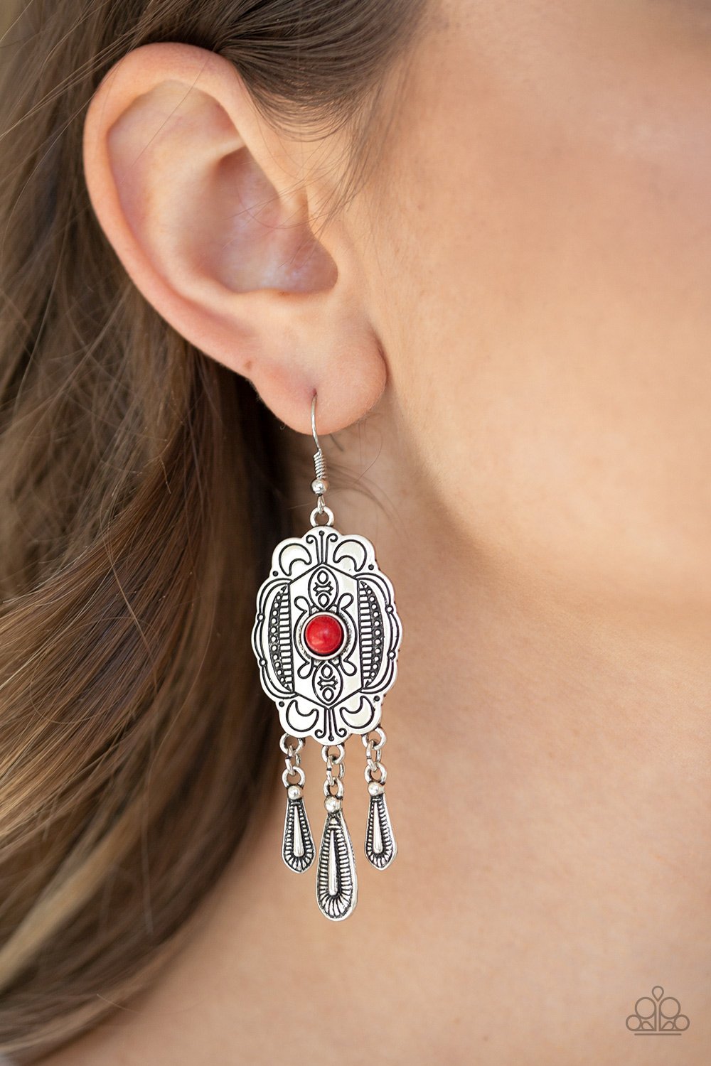 Natural Native-red-Paparazzi earrings