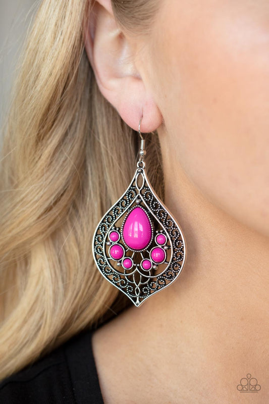 New Delhi Nouveau - pink - Paparazzi earrings