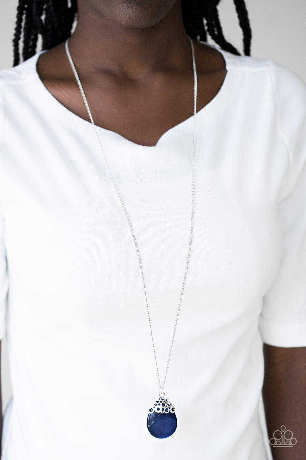 Nightcap and Gown - blue - Paparazzi necklace