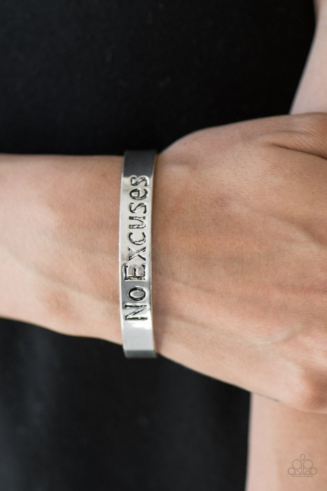 No Excuses - Silver - Paparazzi bracelet