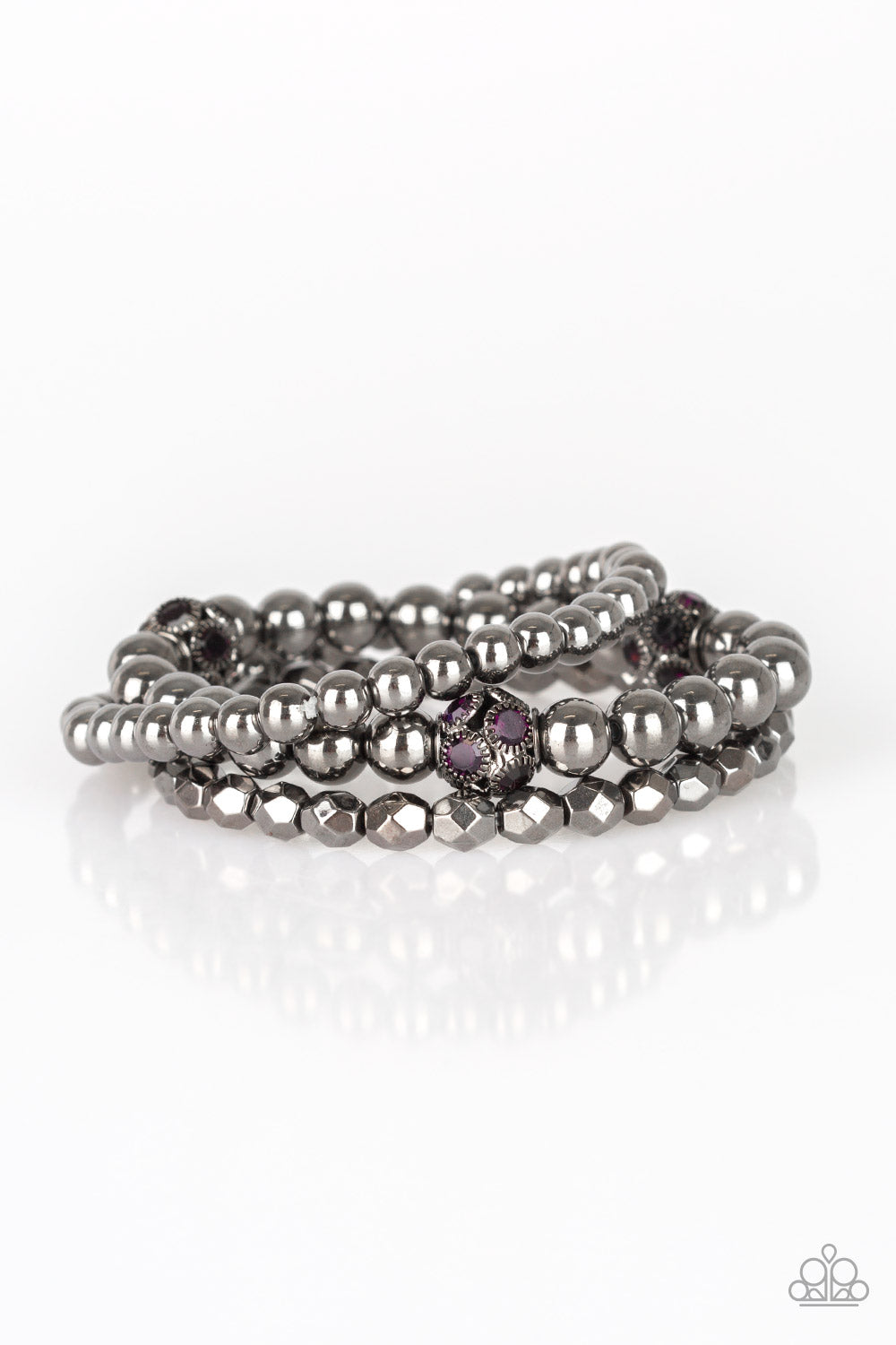 Noticeably Noir - purple - Paparazzi bracelet