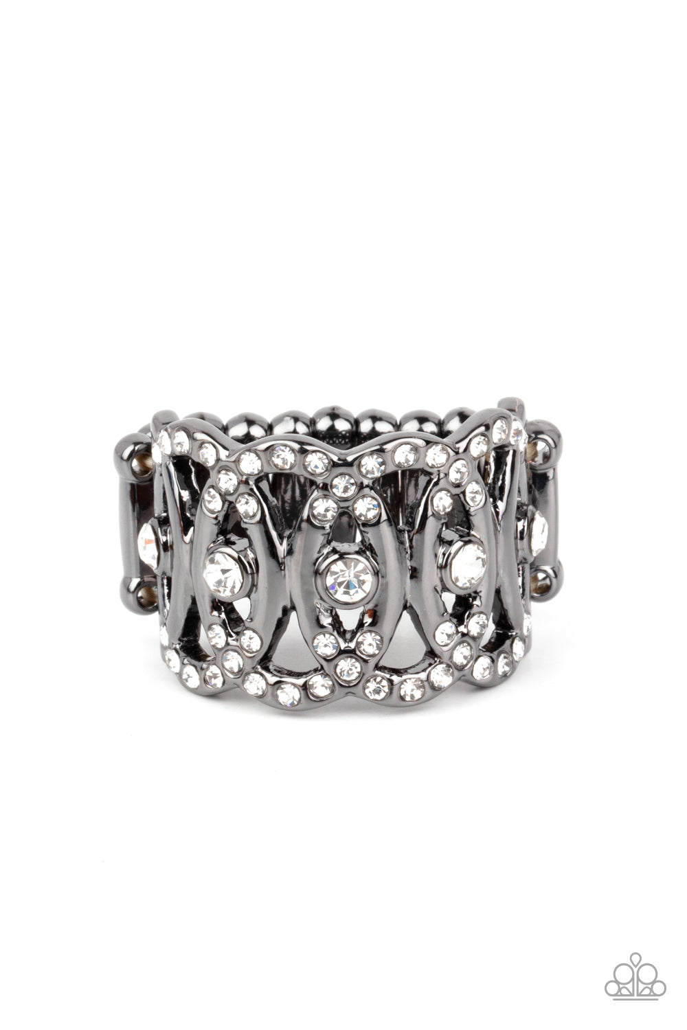 OVAL-Ruled - black - Paparazzi ring