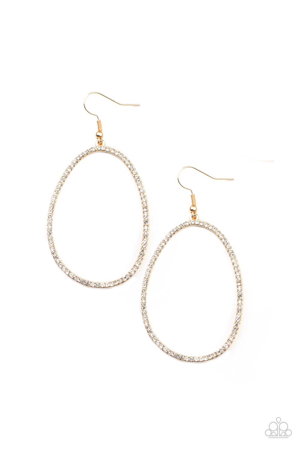 OVAL-ruled! - gold - Paparazzi earrings
