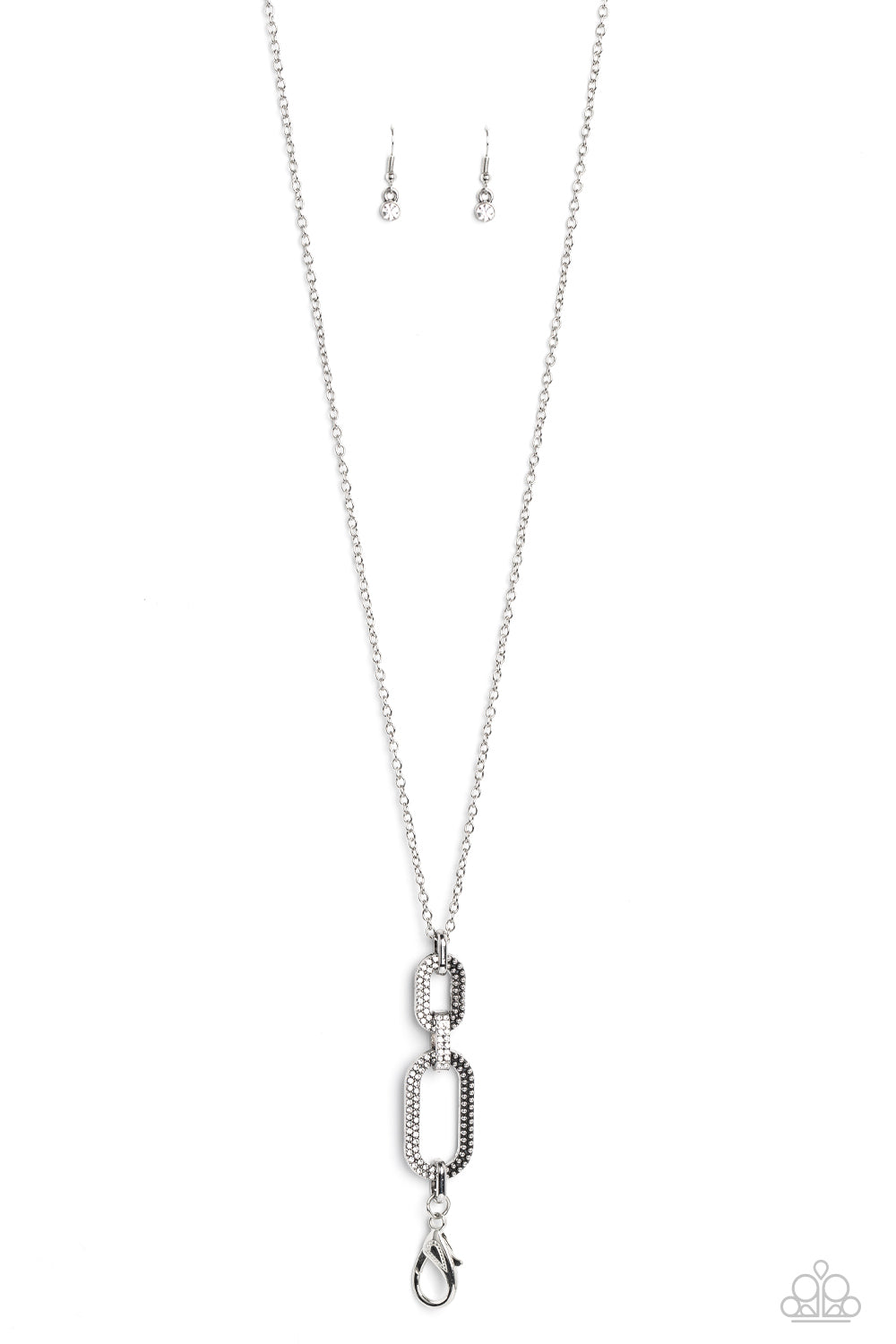 OVAL-Statement of the Year - white - Paparazzi LANYARD necklace