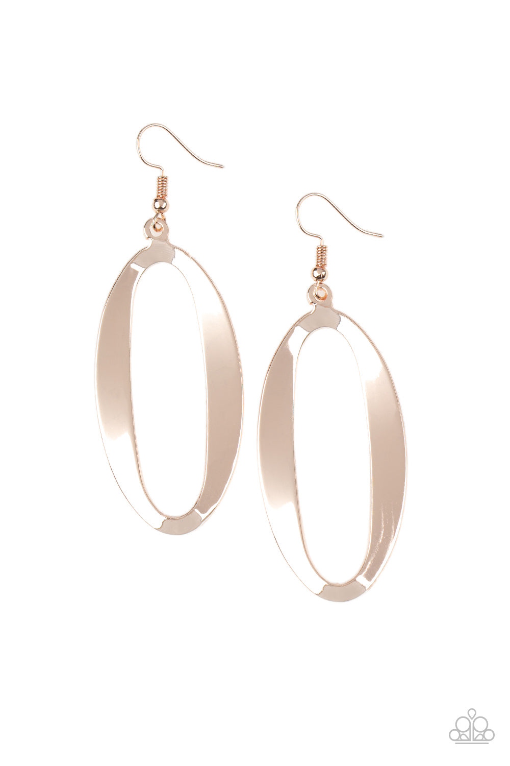OVAL My Head - rose gold - Paparazzi earrings