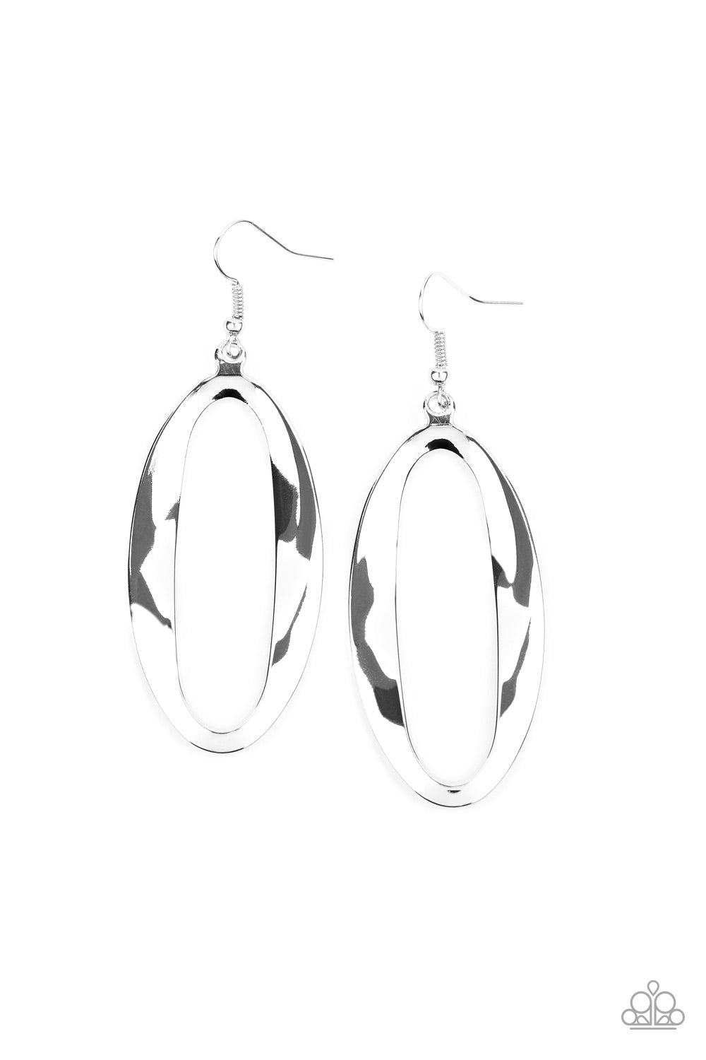 OVAL My Head - silver - Paparazzi earrings