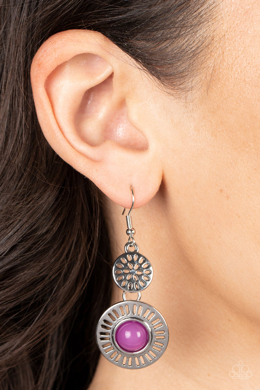 Ocean Orchard - purple - Paparazzi earrings