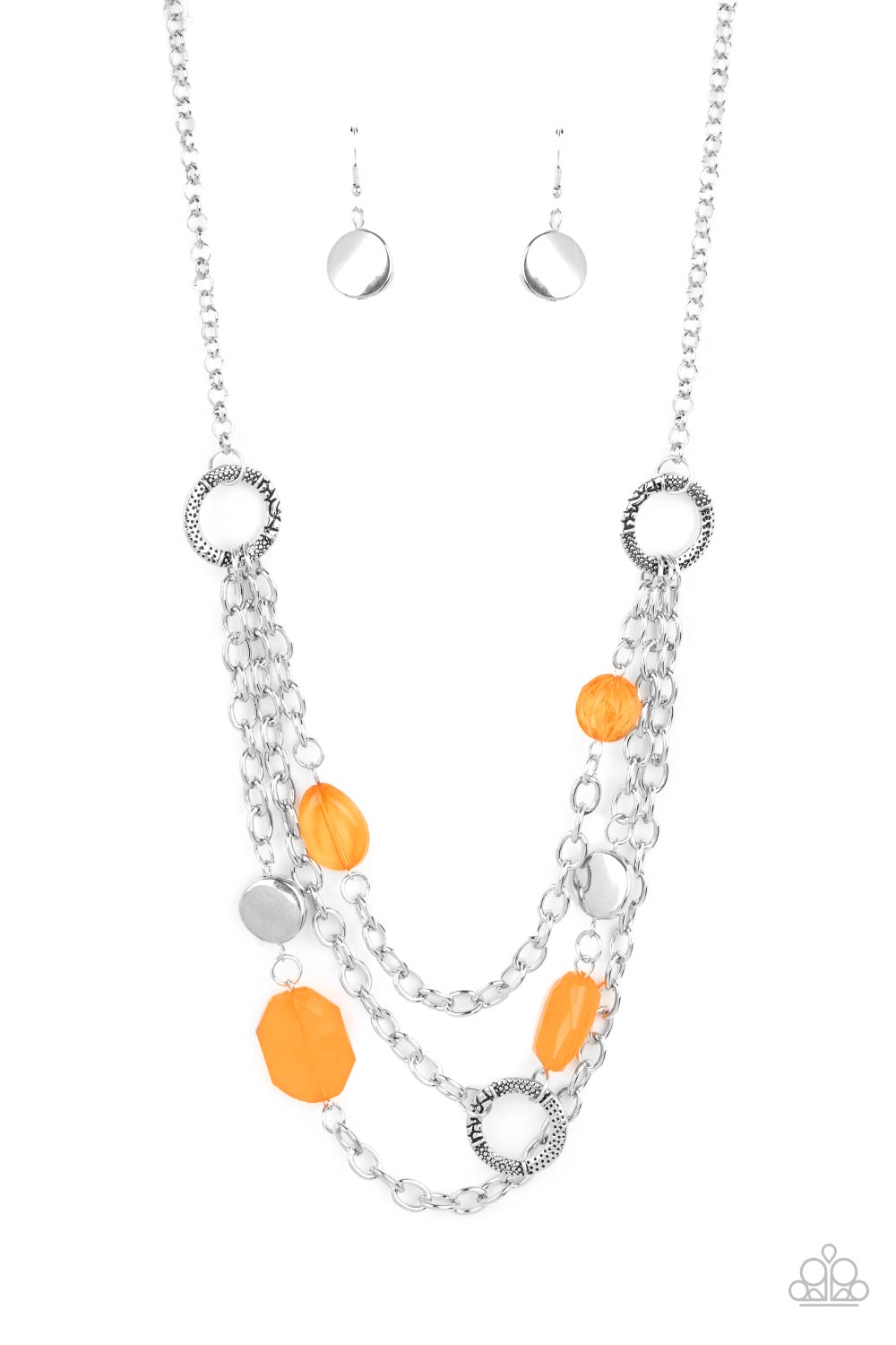 Oceanside Spa - orange - Paparazzi necklace