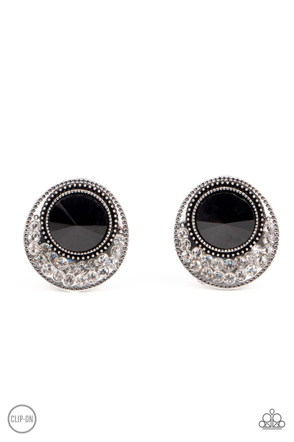 Off The RICHER-Scale - black - Paparazzi CLIP ON earrings