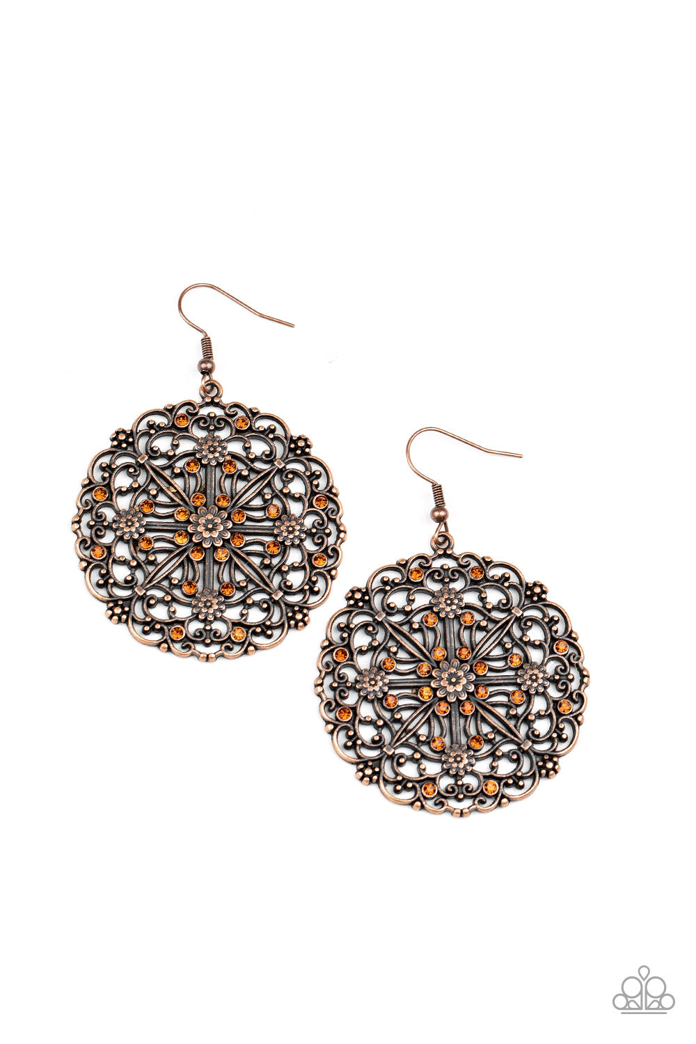 Oh Mandala - copper - Paparazzi earrings