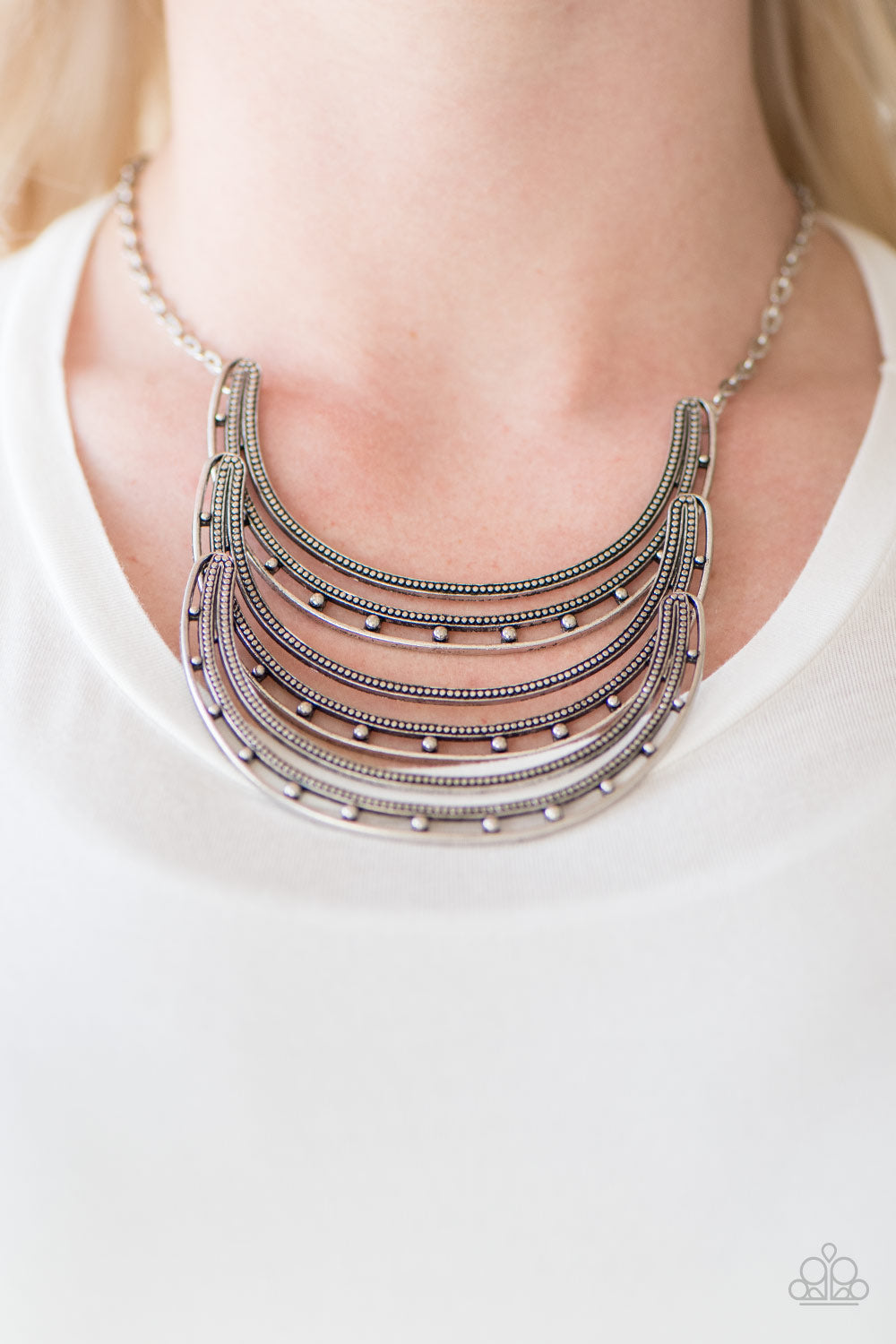 One Horse Race - Silver - Paparazzi necklace