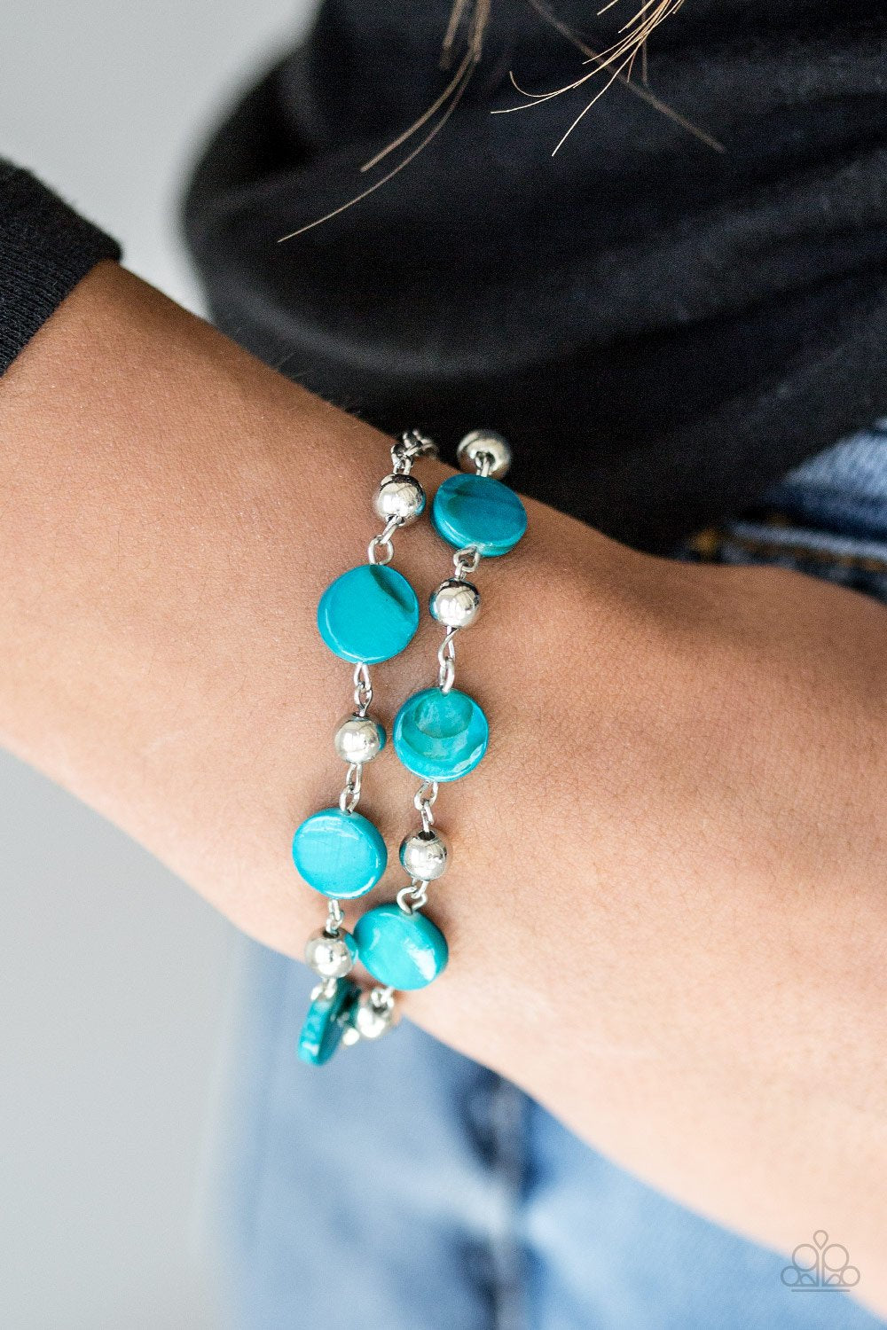 One Bay at a Time-blue-Paparazzi bracelet