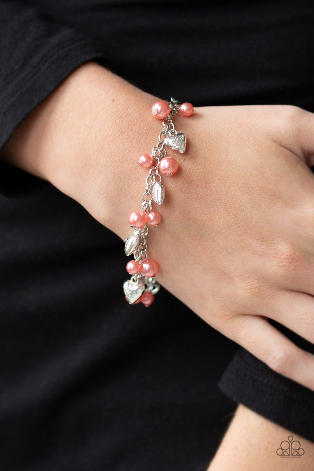 One of a Kind-hearted-orange-Paparazzi bracelet