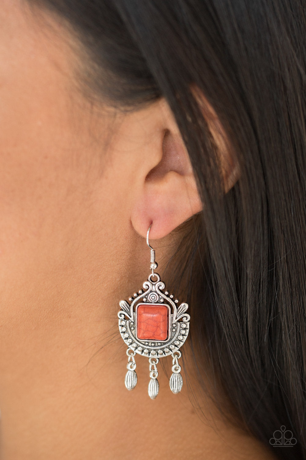 Open Pastures - orange - Paparazzi earrings