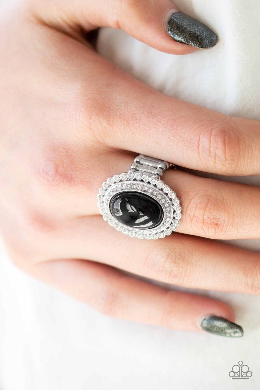 Opulently Olympian-black-Paparazzi ring