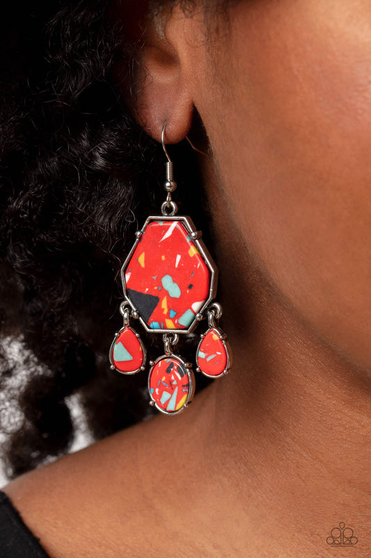 Organic Optimism - red - Paparazzi earrings