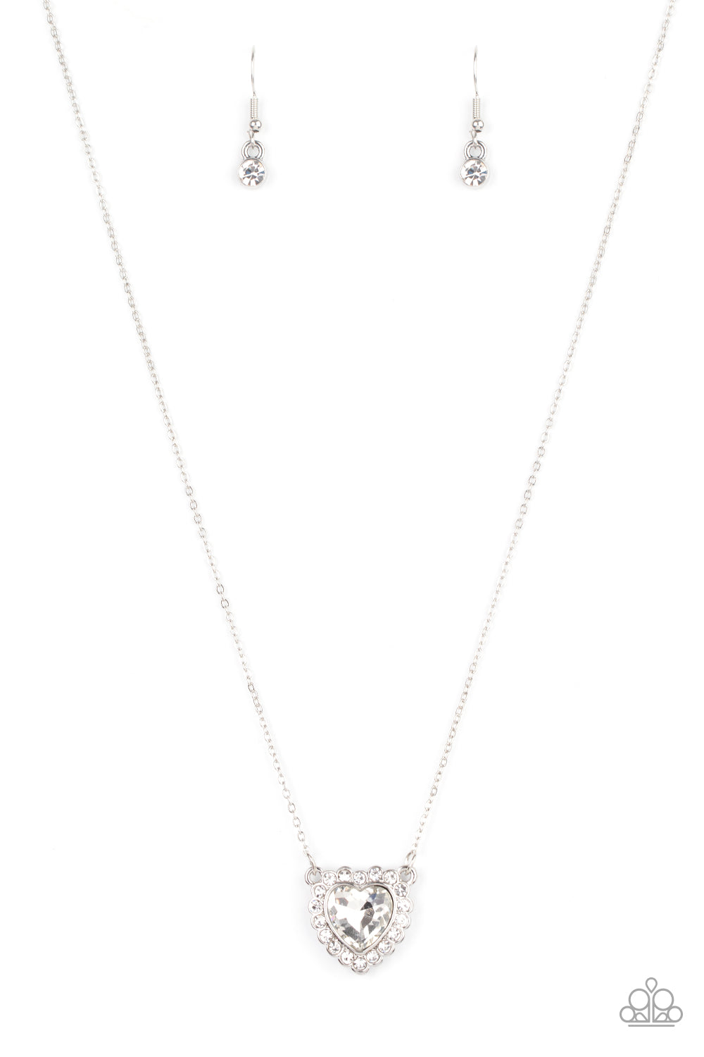 Out of the GLITTERY-ness of Your Heart - white - Paparazzi necklace