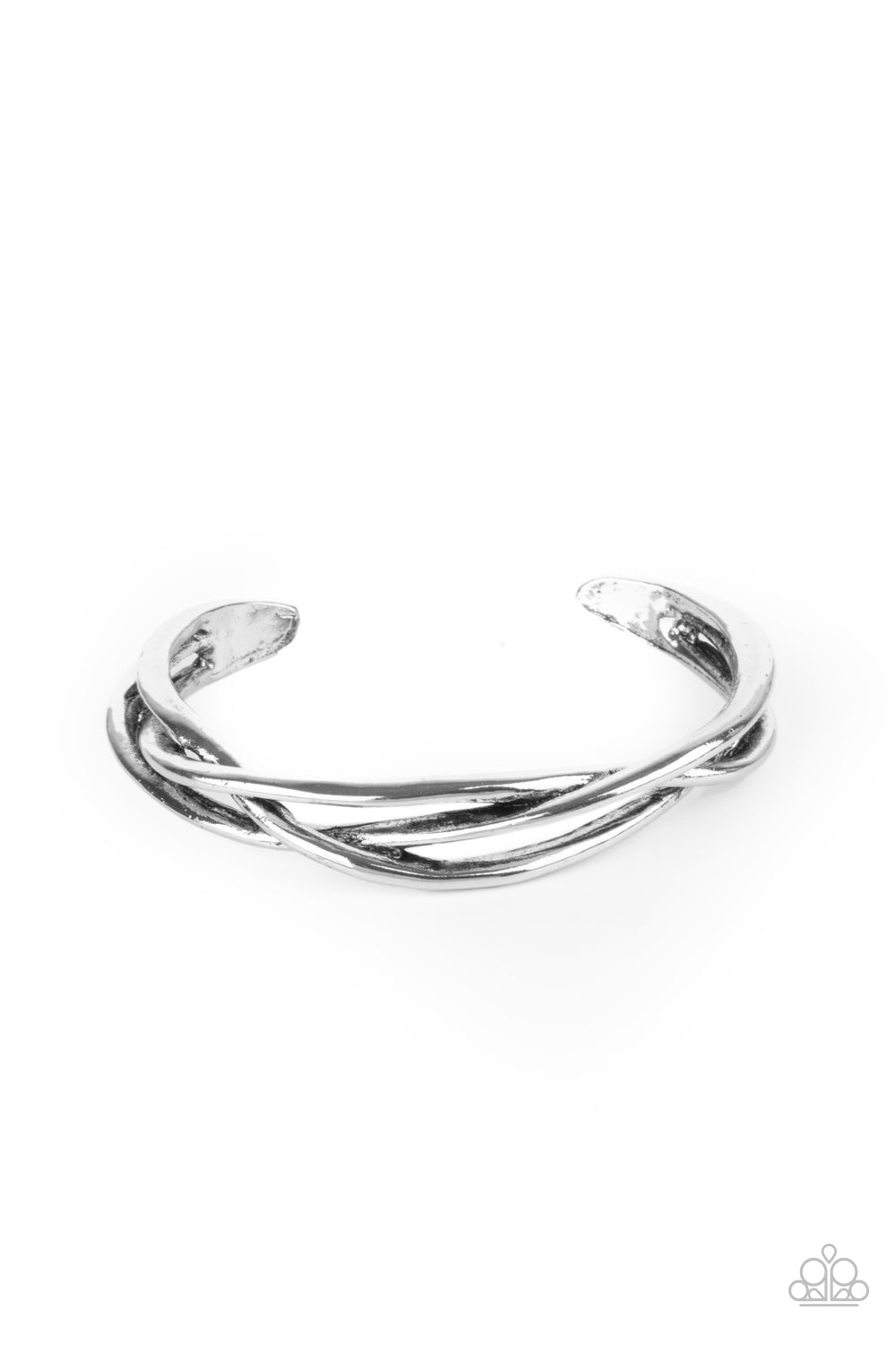 PLAIT Tectonics - silver - Paparazzi bracelet