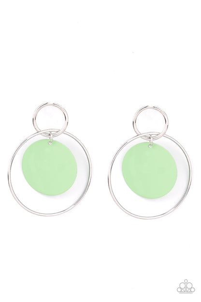 POP, Look, and Listen - green - Paparazzi earrings